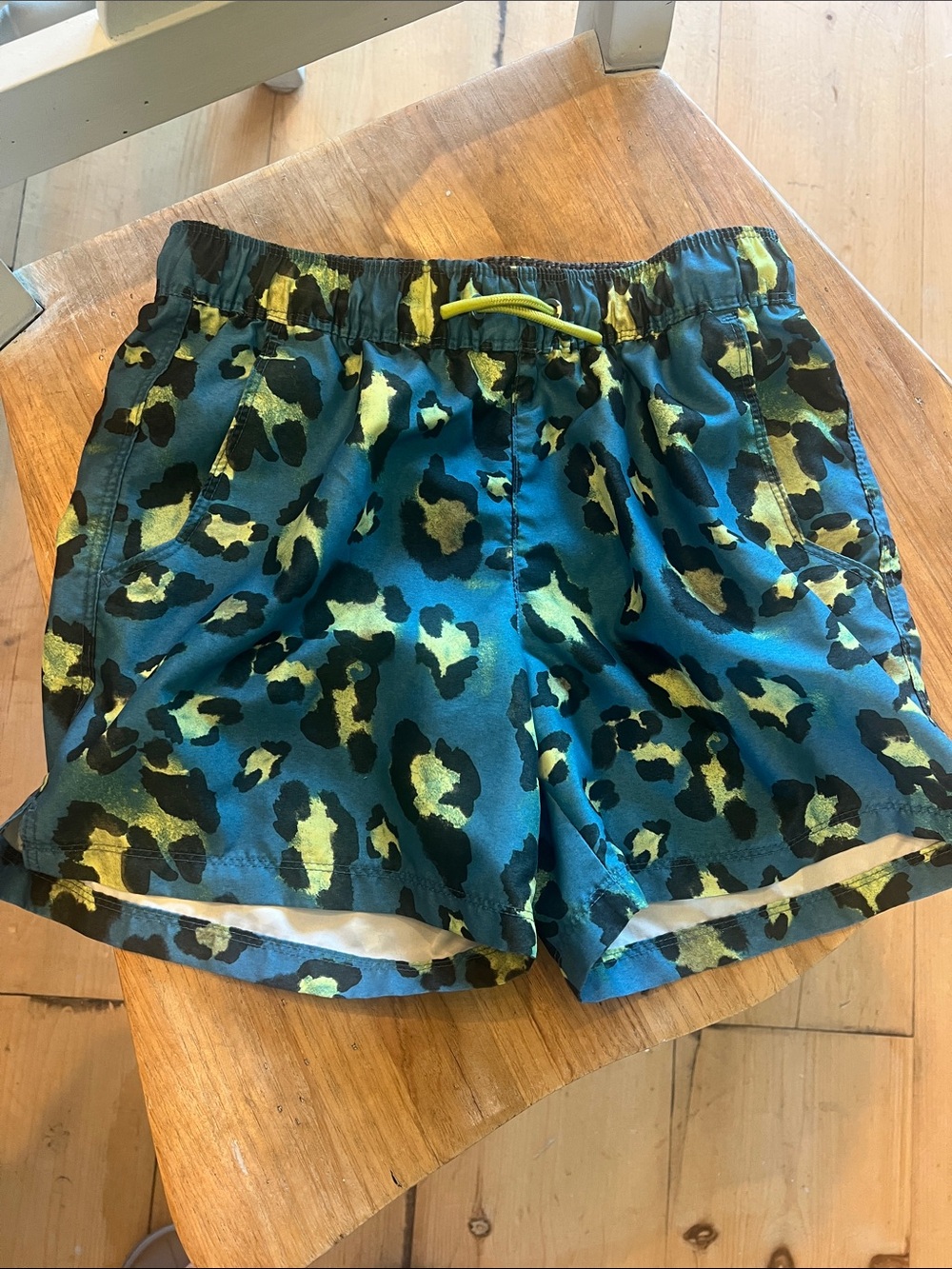 art class Teal Swim Shorts with Neon Yellow Accents